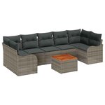 vidaXL Ensemble de canapé de jardin 8 Pièces Gris Poly rotin