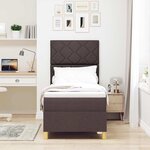 vidaXL Lit à ressort LED avec matelas Marron foncé 80 x 200 cm tissu