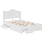 vidaXL Cadre de lit avec tiroir Blanc 120 x 190 cm Bois d'ingénierie