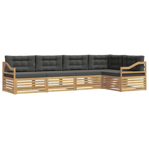 vidaXL Ensemble de canapés d'extérieur 5 pc Blanc et anthracite