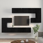 vidaXL Ensemble de Cabinet TV 10 Pièces Chêne Noir 180 x 30 x 90.5 cm