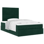 vidaXL Cadre de lit ottoman avec matelas vert foncé 120x190 cm velours