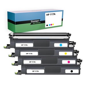 Pack de 4 toners compatible HP 117A noir cyan magenta et jaune (P4KHT117BCMY)