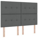 vidaXL Lit à sommier avec matelas Gris foncé 140x200 cm Tissu