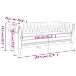 vidaXL Canapé Chesterfield 2 places gris clair tissu
