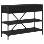 vidaXL Table console avec tiroir Chêne noir Bois d'ingénierie