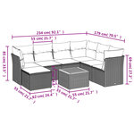 vidaXL Salon de jardin 8 Pièces avec coussins gris résine tressée