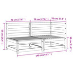 vidaXL Canapé de jardin 2 places blanc bois de pin massif