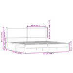 vidaXL Cadre de lit en métal sans matelas chêne marron 183x213 cm