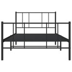 vidaXL Cadre de lit métal sans matelas avec pied de lit noir 75x190 cm