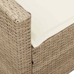 vidaXL Canapé de jardin avec coussins beige résine tressée