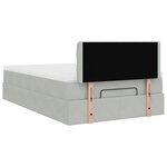 vidaXL Cadre de lit ottoman et matelas gris clair 120x200 cm velours