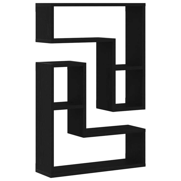 vidaXL Étagère Murale avec étagère 2 Pièces Chêne noir 50 x 15 x 85 cm