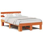 vidaXL Cadre de lit Marron 140 x 190 cm Bois de pin massif