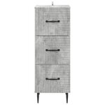 vidaXL Armoire à tiroirs Gris béton 33 x 34 5 x 89 5 cm