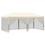 vidaXL Tente de réception pliable avec parois Crème 3x6 m