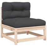 vidaXL Canapés de jardin sans accoudoirs coussins 2Pièces bois massif pin