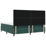Lit Box Spring vidaXL avec Matelas et LED Vert Foncé 200x200 cm Velours