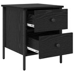 vidaXL Armoire de chevet en chêne noir 40x42x50 cm en bois d'ingénierie