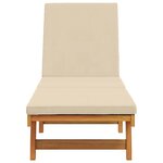 vidaXL Transat 1-personne Marron 63 x 199 x 85cm Bois d'acacia massif