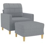 vidaXL Fauteuil avec repose-pied Gris clair 60 cm Tissu