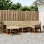 vidaXL Ensemble de canapés d'extérieur 6 Pièces Naturel et Beige