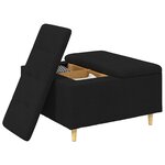 vidaXL Pouf de rangement avec coussin Noir 80 x 80 x 45 cm tissu