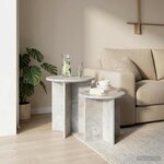 vidaXL Ensemble de tables d'appoint 2 Pièces Gris béton Bois d’ingénierie