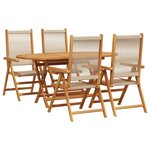 vidaXL Ensemble de salle à manger pour jardin 5 Pièces Beige