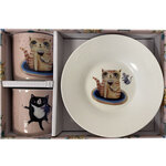 Coffret 2 tasses et 2 sous tasses allen desings - crasy cat