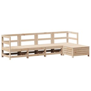 vidaXL Salon de jardin 5 Pièces bois de pin massif