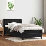 vidaXL Sommier à lattes de lit avec matelas noir 90x220 cm velours