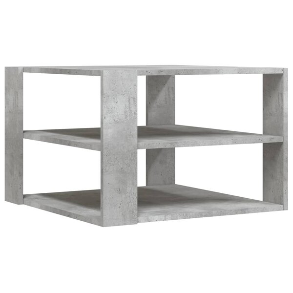 vidaXL Table basse gris béton 58x58x40 cm bois d'ingénierie