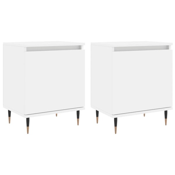 vidaXL Tables de chevet 2 Pièces blanc 40x30x50 cm bois d'ingénierie