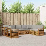 vidaXL Ensemble de canapé d'angle 9 Pièces Gris Naturel et Clair