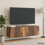 vidaXL Meuble TV mural 98 x 31 x 30 cm Bois ancien Bois d'ingénierie