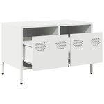 vidaXL Meuble TV blanc 68x39x43 5 cm acier laminé à froid