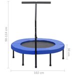 Vidaxl trampoline de fitness avec poignée et coussin de sécurité 102cm