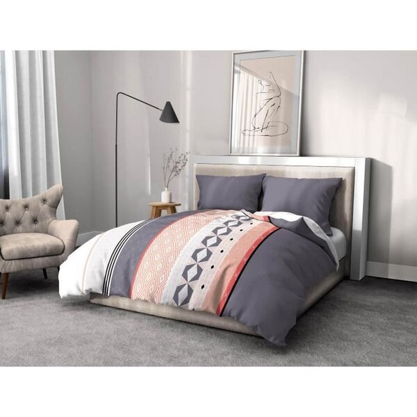 Parure de couette microfibre - 1 housse de couette 240 x 260 cm + 2 taies d'oreiller 63 x 63 cm - Bleu
