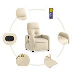 vidaXL Fauteuil de massage inclinable Crème Tissu