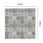 Walplus autocollant mural décoration bleu vintage 54x54 cm 4 feuilles