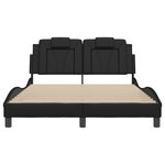 vidaXL Cadre de lit avec lumières LED noir 140x190 cm similicuir