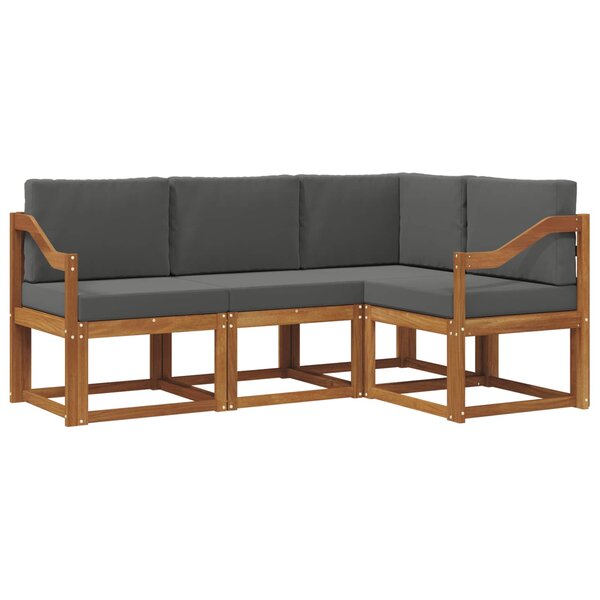 vidaXL Ensemble de canapés d'extérieur 4 pc Naturel et Anthracite