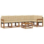 vidaXL Ensemble de canapés d'extérieur 7 pc Naturel et Beige