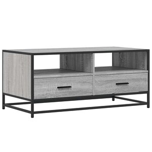 vidaXL Table basse sonoma gris 100x50x45 cm bois d'ingénierie et métal