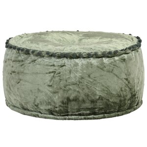 vidaXL Pouf Rond Velours 40x20 cm Vert