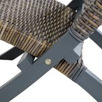vidaXL Chaise de relaxation rotin kubu naturel et bois d'acajou massif