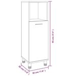 vidaXL Armoire de bain Chêne fumé 30x30x95 cm Bois d'ingénierie