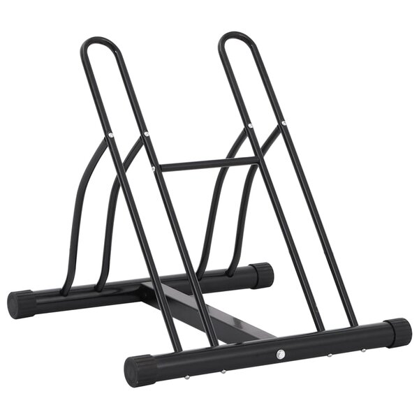 vidaXL Support de vélo au sol autoportant pour 2 vélos acier