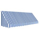 vidaXL Auvent de bistro 400x120 cm Bleu et blanc
